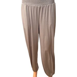 UE Taupe Smocked-Waist Joggers
